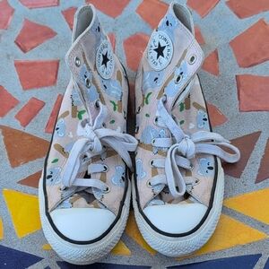 Converse Kids High-Top Sneakers - Beige with Animal Print